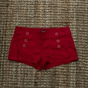 Express bright red size 6 short shorts.